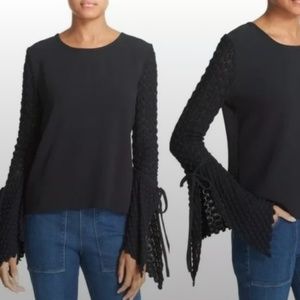 SEE BY CHLOE Long bell sleeve knitted blouse
